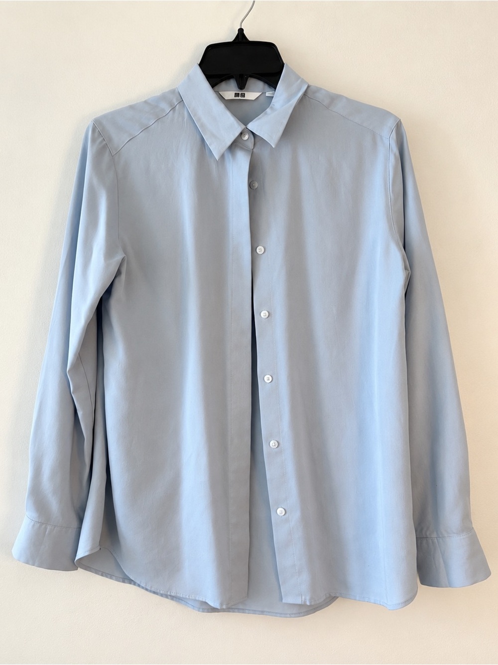 UNIQLO Light Blue Rayon Blend Shirt | XS